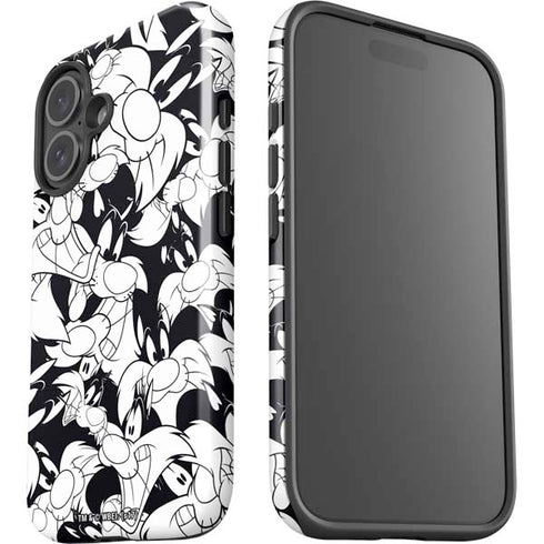 Looney Tunes Sylvester Super Sized Pattern iPhone 16 Impact Case